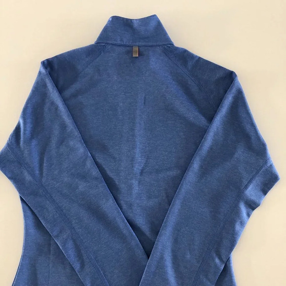 Puma 1/2 Zip Long Sleeve Stand Up Collared Top in Heather Light Purple Size S - Picture 10 of 15